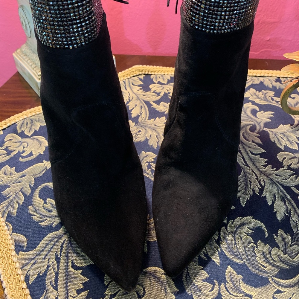 Stuart Weitzman Suede Sparkling Boots. - image 4